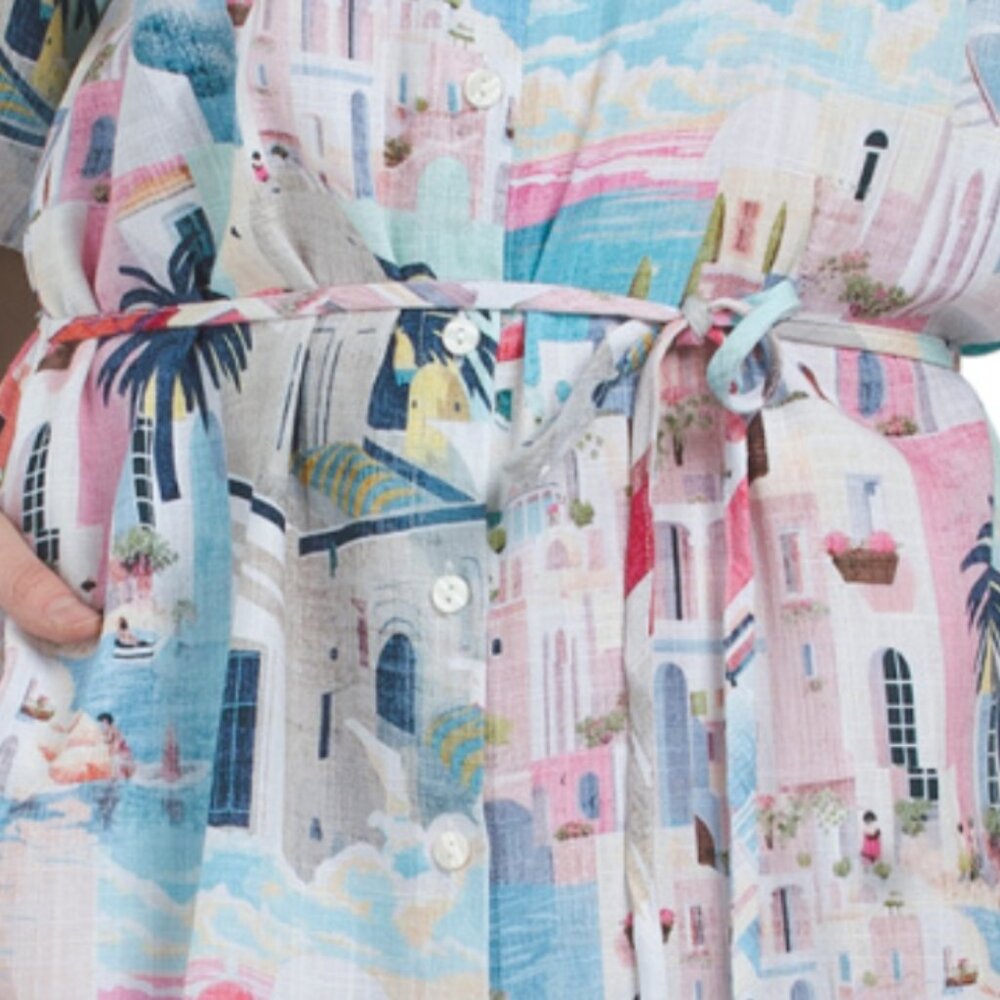 WHITE CLOSET Linen Blend Short Sleeve Mini Dress - Picture 5 of 8